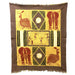 Dancers and Animals Batik in Gray/Red - Tonga Textiles - Culture Kraze Marketplace.com