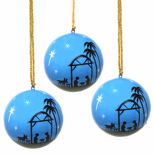 Handpainted Christmas Nativity Ornaments - Pack of 3 - Culture Kraze Marketplace.com