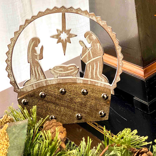 Mango Wood Tabletop Nativity Silhouette - Culture Kraze Marketplace.com