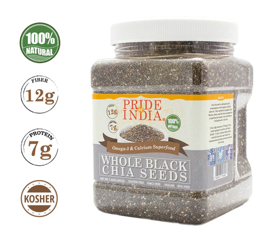 Whole Black Chia Seeds - Omega-3 & Calcium Superfood Jar-0