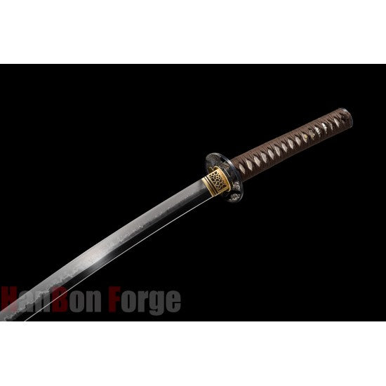 Japanese KATANA Sword T10 Steel Clay Tempered Choji Hamon Hazuya Polished Hawk Koshirae
