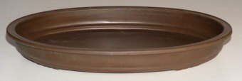 Brown Bonsai Pot for Forest Group or Penjing - Oval   13.25" x 9.25" x 3" OD 12.5" x 8.5" x 2.5" ID - Culture Kraze Marketplace.com