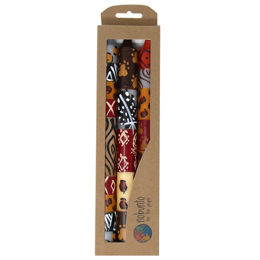 Set of Three Boxed Tall Hand-Painted Candles - Uzima Design - Nobunto - Culture Kraze Marketplace.com