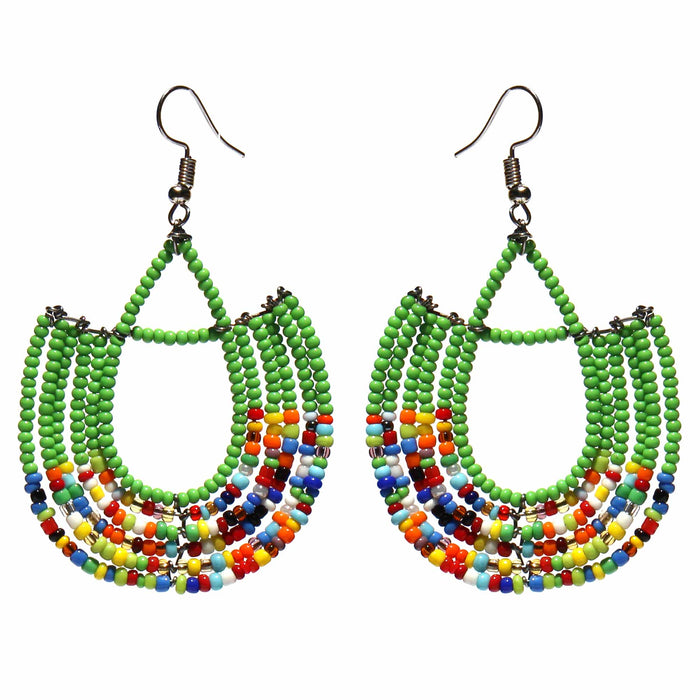 Maasai Bead Basket Dangle Earrings - Culture Kraze Marketplace.com