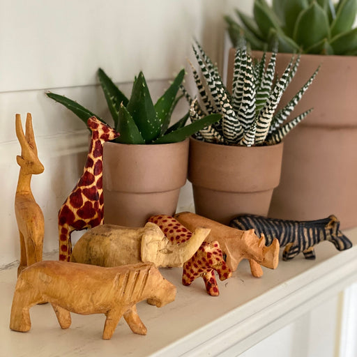 Handcarved Miniature Wood Safari Animals, Set of 7 - Culture Kraze Marketplace.com