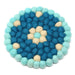Hand Crafted Felt Ball Coasters from Nepal: 4-pack, Flower Turquoise - Global Groove (T) - Culture Kraze Marketplace.com