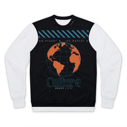 Culture Globe Black & Orange Performance Cut and Sew Sublimation Men's Sweatshirt - Culture Kraze Marketplace.com