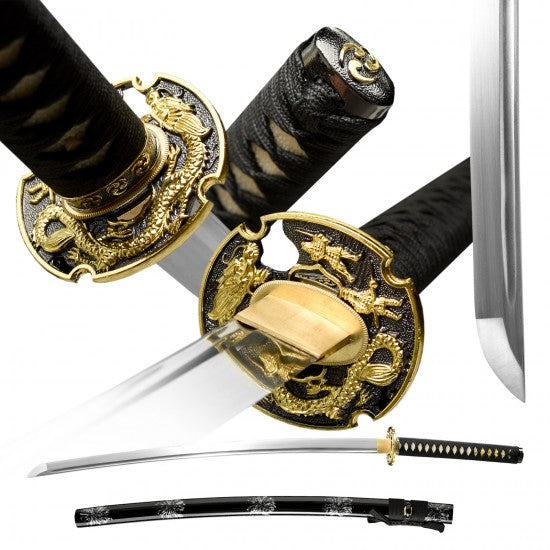 HanBon Forged Katana Sword Real Samurai Sword 1095 Folded Steel Full Tang Blade - Culture Kraze Marketplace.com