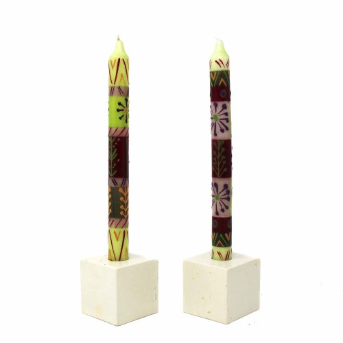 Hand Painted Candles in Kileo Design (pair of tapers) - Nobunto - Culture Kraze Marketplace.com