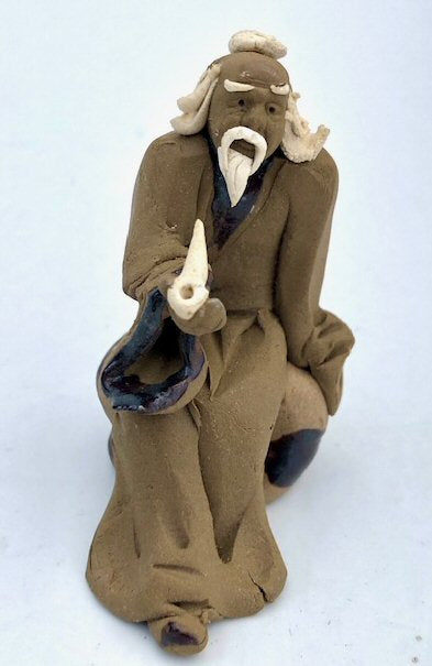 Miniature Ceramic FigurineMud Man with Pipe - 2.5" - Culture Kraze Marketplace.com