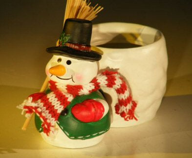 Ceramic Snowman Pot  2" x 3" - Culture Kraze Marketplace.com