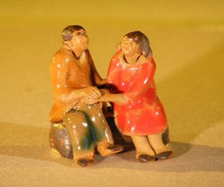 Miniature Glazed Figurine Loving Couple Holding Hands - Culture Kraze Marketplace.com