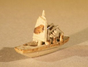 Ceramic Miniature Sampan Figurine Small Size - Culture Kraze Marketplace.com