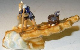 Miniature Figurine Man On Raft Riding Wave Fine Detail - Culture Kraze Marketplace.com