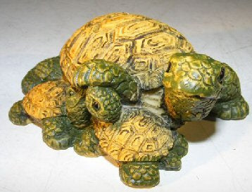 Miniature Turtle Figurine   Three Turtles - Two Turtles Crawling Underneath - Culture Kraze Marketplace.com