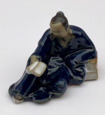 Miniature Ceramic Figurine Man Reading Book - 2" - Culture Kraze Marketplace.com