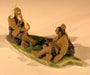 Miniature Ceramic Figurine  Two Mud Men On A Leaf, One Sitting Smoking a pipe, The Other Sitting - 2" - Culture Kraze Marketplace.com