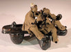 Miniature Ceramic Figurine  Couple Sitting on Bench Making Music - 3"  Unglazed - Culture Kraze Marketplace.com
