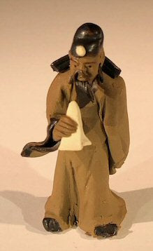 Ceramic Figurine Man Studying Ancient Cloth Scroll - 3" - Culture Kraze Marketplace.com