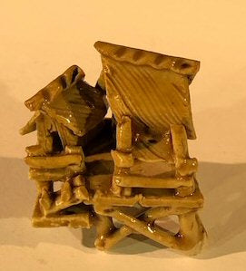 Miniature Ceramic Figurine  Glazed Water Pavilion - 2" - Culture Kraze Marketplace.com