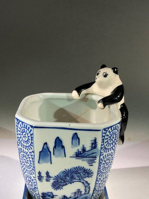 Miniature Ceramic Figurine Panda Pot-Hanger - 2" - Culture Kraze Marketplace.com