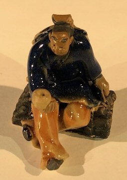Miniature Ceramic Figurine   Man Holding Cup 2" - Culture Kraze Marketplace.com