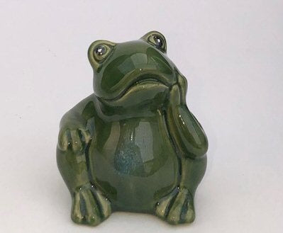 Miniature Ceramic Frog Figurine - 4" - Culture Kraze Marketplace.com