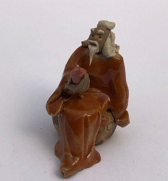 Miniature Ceramic Figurine Man Holding Fruit - 2" - Culture Kraze Marketplace.com