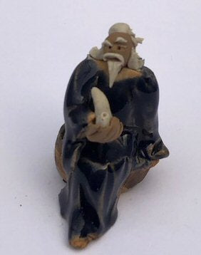 Miniature Ceramic Figurine Man Holding Pipe - 2" - Culture Kraze Marketplace.com