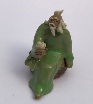 Miniature Ceramic Figurine Man Holding Cup - 2" - Culture Kraze Marketplace.com
