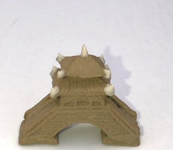 Miniature Ceramic Figurine Bridge with Pavilion - 1" - Culture Kraze Marketplace.com