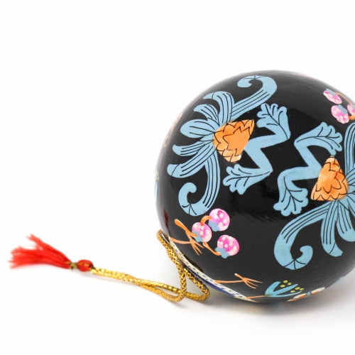 Handpainted Ornament Birds and Flowers, Black - Pack of 3 - Culture Kraze Marketplace.com