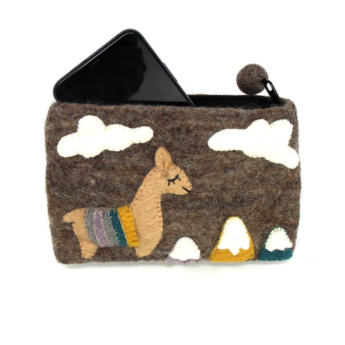 Felt Llama Pouch-Handmade Kid's Pouch - Culture Kraze Marketplace.com