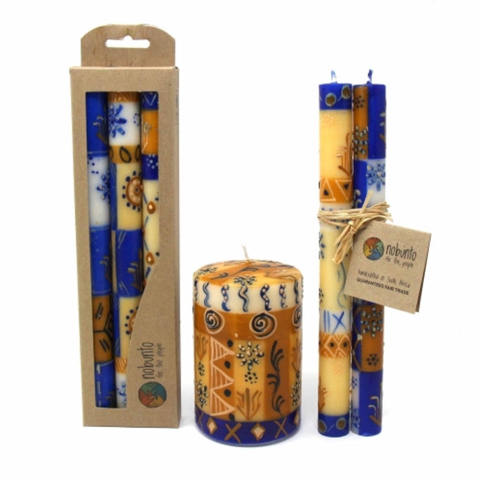 Tall Hand Painted Candles - Three in Box - Durra Design - Nobunto - Culture Kraze Marketplace.com