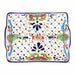 Handmade Pottery 9" Divided Platter, Dots & Flowers - Encantada - Culture Kraze Marketplace.com