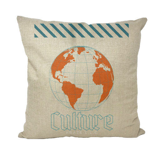 Culture Globe Logo Throw Pillow with Insert - Culture Kraze Marketplace.com