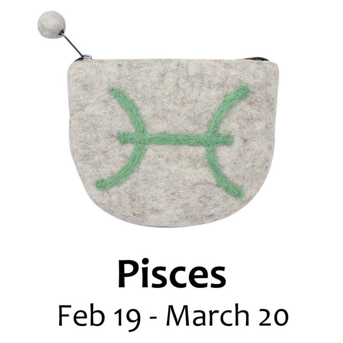 Felt Pisces Zodiac Coin Purse - Global Groove - Culture Kraze Marketplace.com