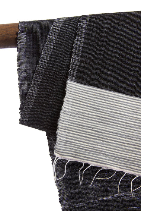 Black Ethiopian Cotton Luxe Scarf with Gray Border - Culture Kraze Marketplace.com