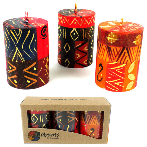 Set of Three Boxed Hand-Painted Candles - Bongazi Design - Nobunto - Culture Kraze Marketplace.com