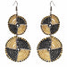 Maasai Bead Double Circle Dangle Earrings, Gold and Black - Culture Kraze Marketplace.com