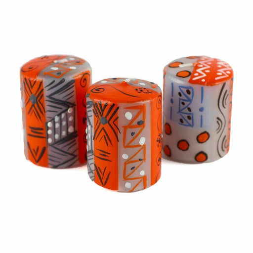 Hand Painted Candles in Kukomo Design (box of three) - Nobunto - Culture Kraze Marketplace.com