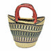 Bolga Tote, Neutrals with Leather Handle - 14-inch - Culture Kraze Marketplace.com