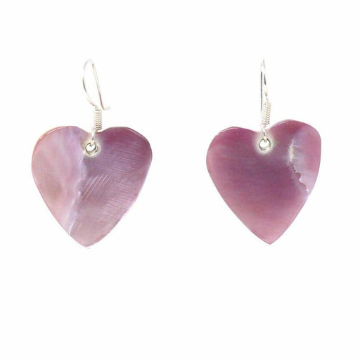 Earrings, Pink Mother of Pearl Hearts - Culture Kraze Marketplace.com