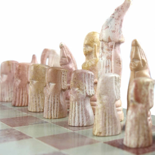 Hand Carved Soapstone Maasai Chess Set - 14" Board - Smolart - Culture Kraze Marketplace.com