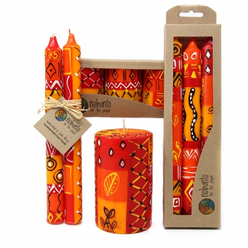 Set of Three Boxed Hand-Painted Candlesticks - Zahabu Design - Culture Kraze Marketplace.com