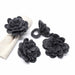 Set of 4 Felt Napkin Rings, Charcoal Zinnias - Culture Kraze Marketplace.com