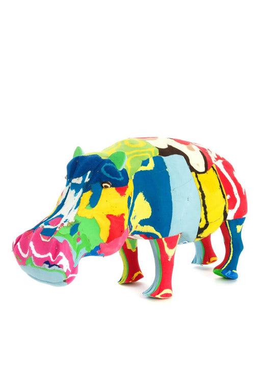 Large Recycled Flip Flop Hippo Sculpture - Culture Kraze Marketplace.com
