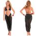 Fringeless Sarong Full Size Sheer Sarong In Black - Culture Kraze Marketplace.com