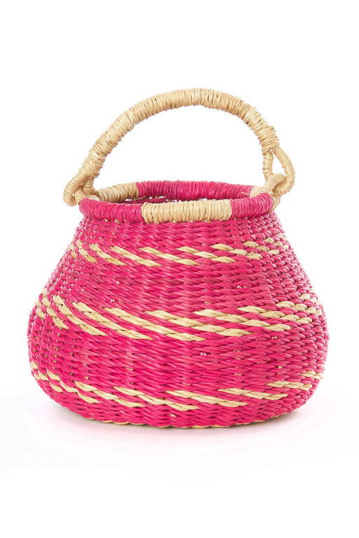 Pink & Natural Baby Ghanaian Kettle Basket - Culture Kraze Marketplace.com