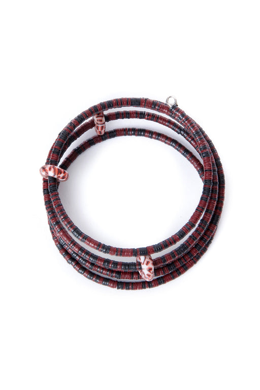 Tiger Phono Disc & Powder Glass Bead Coil Bracelet - Culture Kraze Marketplace.com